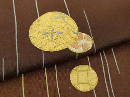 平和屋着物●訪問着　駒刺繍　花手毬　暈し染め　金彩　正絹　逸品　DABE5937ps