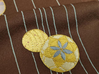 平和屋着物●訪問着　駒刺繍　花手毬　暈し染め　金彩　正絹　逸品　DABE5937ps