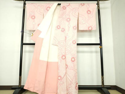 平和屋着物●上質な小紋　総絞り　槍梅　正絹　逸品　DABE5938ps