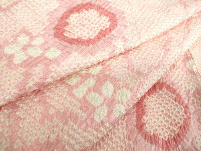 平和屋着物●上質な小紋　総絞り　槍梅　正絹　逸品　DABE5938ps