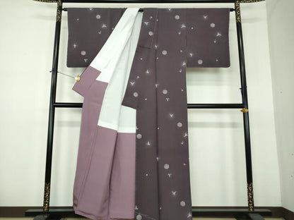 平和屋着物●上質な小紋　舞花文　蛍暈し　正絹　逸品　未使用　DABE5939ps