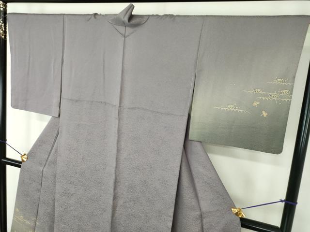 平和屋着物●訪問着　笹文　暈し染め　金通し地　正絹　逸品　DABE5942ps