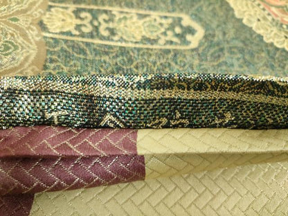 平和屋着物▼六通柄袋帯　正倉院花紋　金糸　正絹　逸品　DABE5982ps