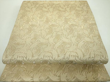 平和屋着物▼丸帯　抽象文様　金糸　正絹　逸品　DABE5991ps