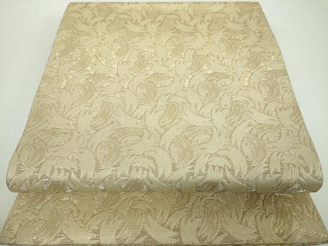 平和屋着物▼丸帯　抽象文様　金糸　正絹　逸品　DABE5991ps