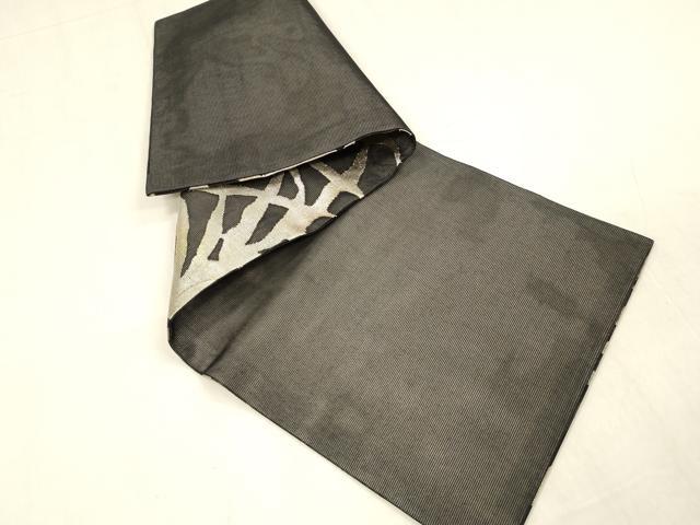 平和屋着物＊夏物 つけ帯 抽象文様 黒地 金銀糸 正絹 逸品 DABE6003cm