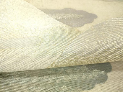 平和屋着物＊夏物　六通柄袋帯　遠山文　金銀糸　引箔　正絹　逸品　DABE6005cm