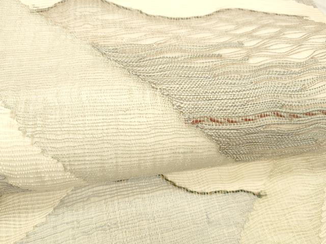 平和屋着物＊夏物 六通柄袋帯 抽象文様 金銀糸 正絹 逸品 DABE6007cm