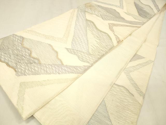 平和屋着物＊夏物 六通柄袋帯 抽象文様 金銀糸 正絹 逸品 DABE6007cm