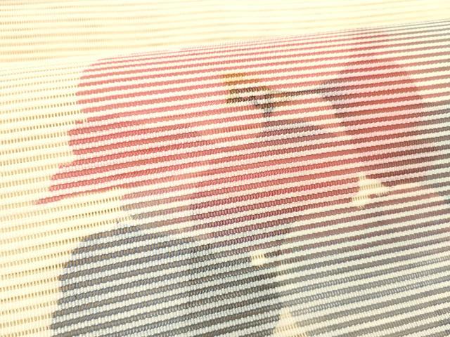 平和屋着物＊夏物 絽綴れ 八寸名古屋帯 ろうけつ染め 作家物 草花文 正絹 逸品 DABE6010cm