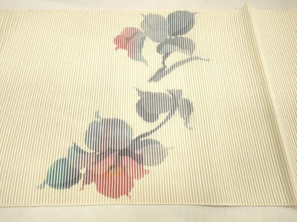 平和屋着物＊夏物 絽綴れ 八寸名古屋帯 ろうけつ染め 作家物 草花文 正絹 逸品 DABE6010cm