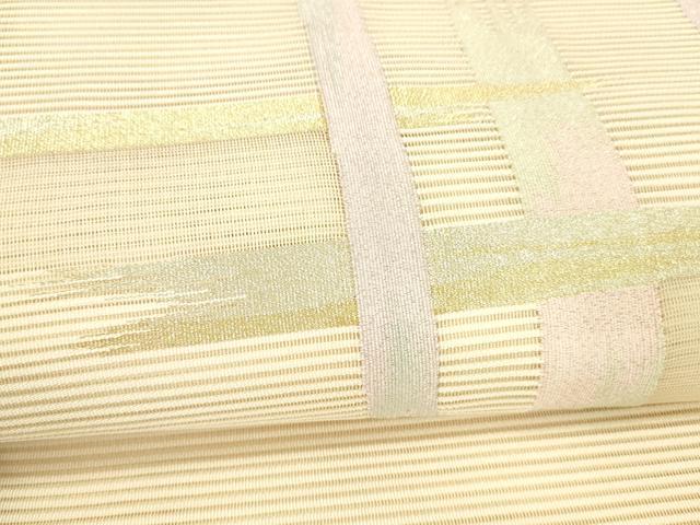 平和屋着物＊夏物 絽綴れ 八寸名古屋帯 抽象文様 金銀糸 正絹 逸品 DABE6012cm