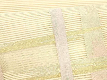 平和屋着物＊夏物 絽綴れ 八寸名古屋帯 抽象文様 金銀糸 正絹 逸品 DABE6012cm