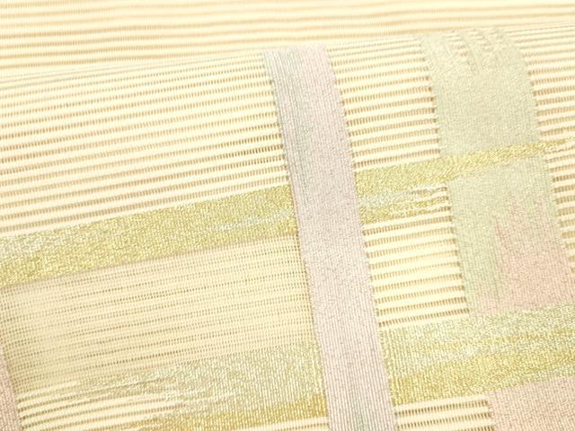平和屋着物＊夏物 絽綴れ 八寸名古屋帯 抽象文様 金銀糸 正絹 逸品 DABE6012cm