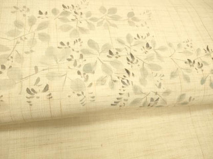 平和屋着物＊夏物 つけ帯 手描き 枝葉文 麻 逸品 DABE6017cm