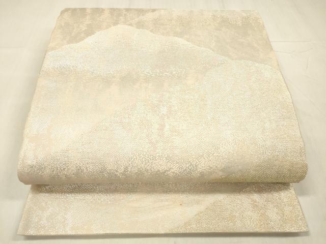 平和屋着物＊夏物 六通柄袋帯 遠山文 金銀糸 正絹 逸品 DABE6023cm
