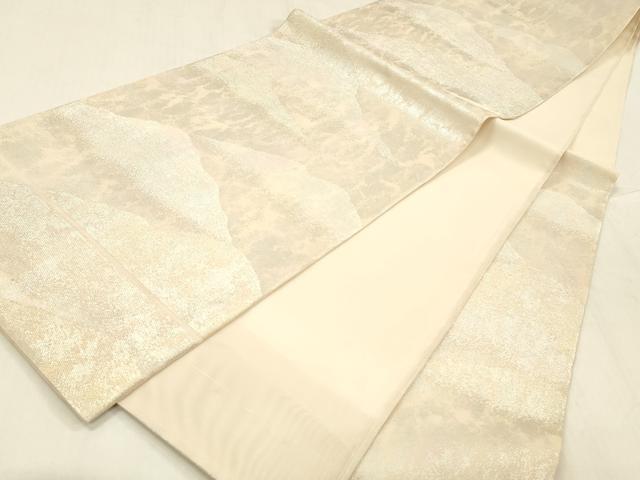 平和屋着物＊夏物 六通柄袋帯 遠山文 金銀糸 正絹 逸品 DABE6023cm
