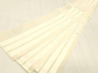 平和屋着物＊夏物 本場筑前博多織 半幅帯 間道 肌色 正絹 逸品 DABE6027cm