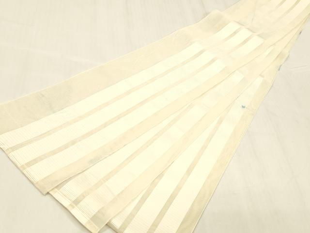 平和屋着物＊夏物 本場筑前博多織 半幅帯 間道 肌色 正絹 逸品 DABE6027cm
