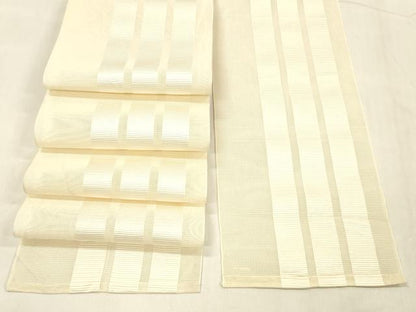平和屋着物＊夏物 本場筑前博多織 半幅帯 間道 肌色 正絹 逸品 DABE6027cm