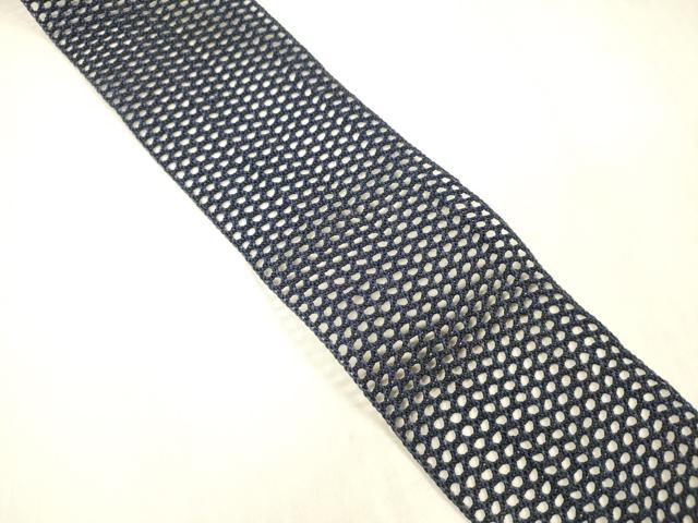 平和屋着物＊夏物 男性 角帯 羅 鉄紺色 正絹 逸品 DABE6029cm
