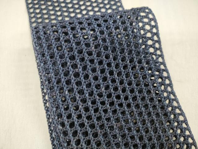 平和屋着物＊夏物 男性 角帯 羅 鉄紺色 正絹 逸品 DABE6029cm
