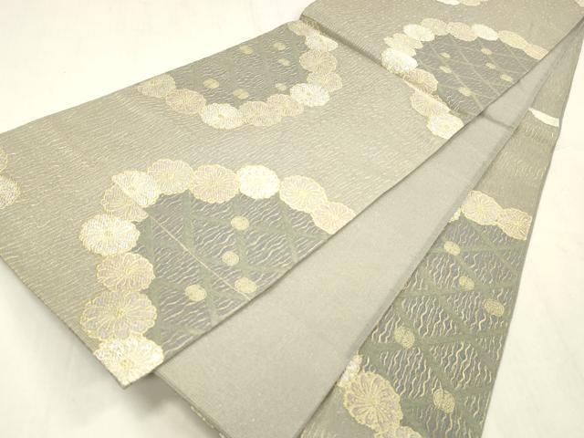 平和屋着物＊夏物　六通柄袋帯　唐織　舞花文　金銀糸　さが美扱い　正絹　逸品　DABE6031cm 平和屋着物＊夏物 六通柄袋帯 唐織 舞花文 金銀糸 さが美扱い