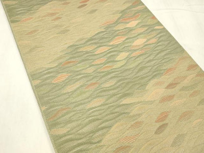 平和屋着物●六通柄袋帯　抽象文様　正絹　逸品　DABE6035cm