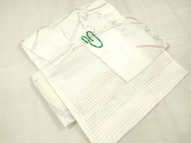 平和屋着物＊夏物 つけ帯 草葉文 銀糸 DABE6037cm