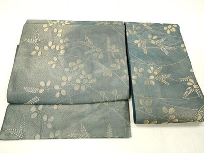 平和屋着物＊夏物 つけ帯 草葉文 金糸 正絹 逸品 DABE6038cm