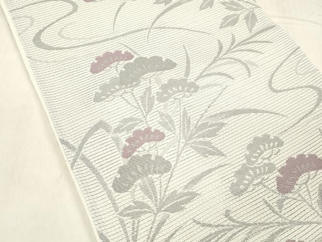 平和屋着物＊夏物 六通柄 京袋帯 流水草花文 DABE6043cm