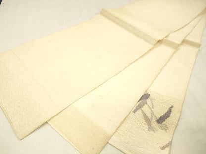 平和屋着物＊夏物 太鼓柄袋帯 草葉文 正絹 逸品 DABE6047cm
