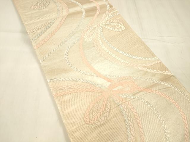 平和屋着物＊夏物 六通柄袋帯 唐織 竜田川 銀糸 正絹 逸品 DABE6050cm