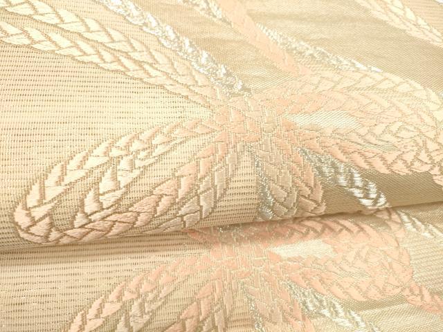 平和屋着物＊夏物 六通柄袋帯 唐織 竜田川 銀糸 正絹 逸品 DABE6050cm