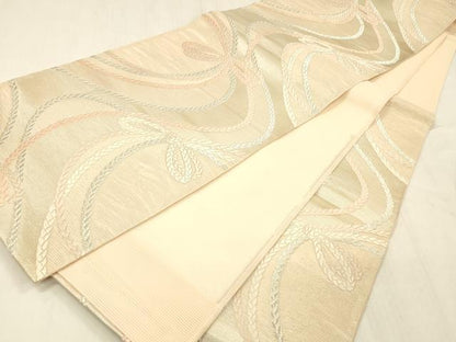 平和屋着物＊夏物 六通柄袋帯 唐織 竜田川 銀糸 正絹 逸品 DABE6050cm