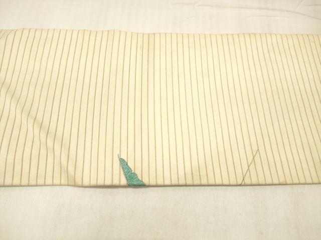平和屋着物＊夏物 アンティーク 大正ロマン 九寸名古屋帯 駒刺繍 総刺繍 金糸 正絹 逸品 DABE6051cm
