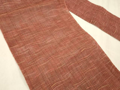 平和屋着物＊夏物 八寸名古屋帯 よろけ縞 正絹 逸品 DABE6055cm