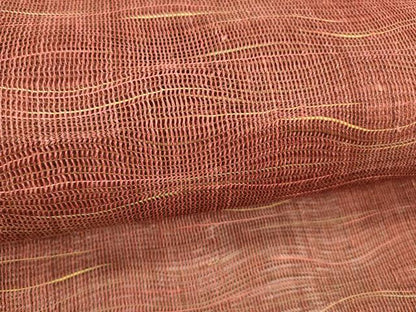 平和屋着物＊夏物 八寸名古屋帯 よろけ縞 正絹 逸品 DABE6055cm