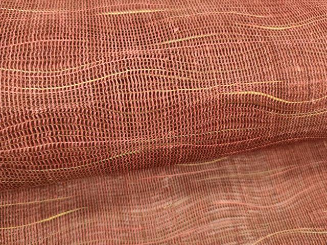 平和屋着物＊夏物 八寸名古屋帯 よろけ縞 正絹 逸品 DABE6055cm