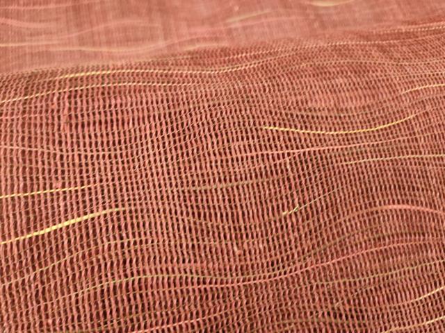 平和屋着物＊夏物 八寸名古屋帯 よろけ縞 正絹 逸品 DABE6055cm