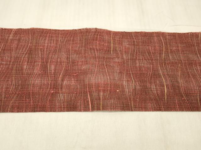 平和屋着物＊夏物 八寸名古屋帯 よろけ縞 正絹 逸品 DABE6055cm