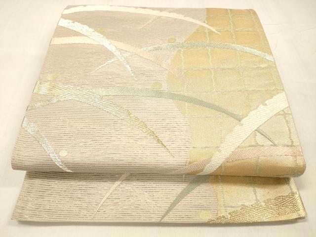 平和屋着物＊夏物 六通柄袋帯 唐織 竜田川 金銀糸 正絹 逸品 DABE6057cm