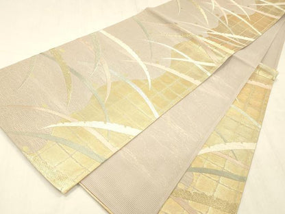 平和屋着物＊夏物 六通柄袋帯 唐織 竜田川 金銀糸 正絹 逸品 DABE6057cm