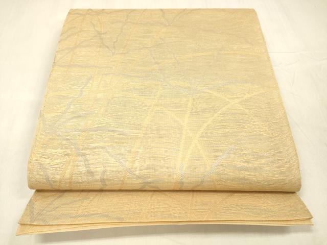 平和屋着物＊夏物 織物一筋名門 織悦 全通柄 本袋帯 抽象文様 金銀糸 正絹 逸品 DABE6058cm