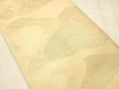 平和屋着物＊夏物 六通柄袋帯 草花文 金銀糸 正絹 逸品 DABE6060cm