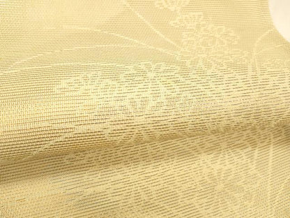 平和屋着物＊夏物 六通柄袋帯 草花文 金銀糸 正絹 逸品 DABE6060cm