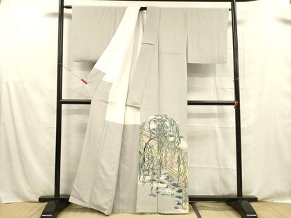 平和屋着物■豪華色留袖　流水渡橋文　金彩　正絹　逸品　DABE6066cm