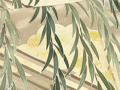 平和屋着物■豪華色留袖　流水渡橋文　金彩　正絹　逸品　DABE6066cm