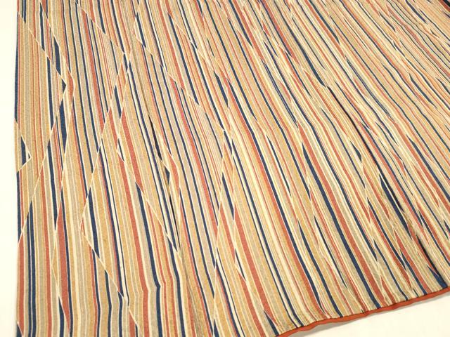 平和屋着物■上質な小紋　抽象間道　正絹　逸品　DABE6069cm