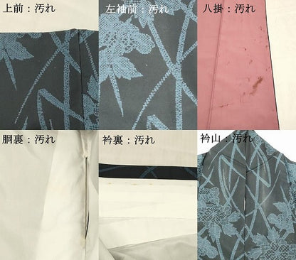平和屋着物■小紋　草花文　洗える着物　DABE6070cm